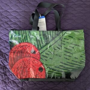 Tropical Green and Red Tote Bag
